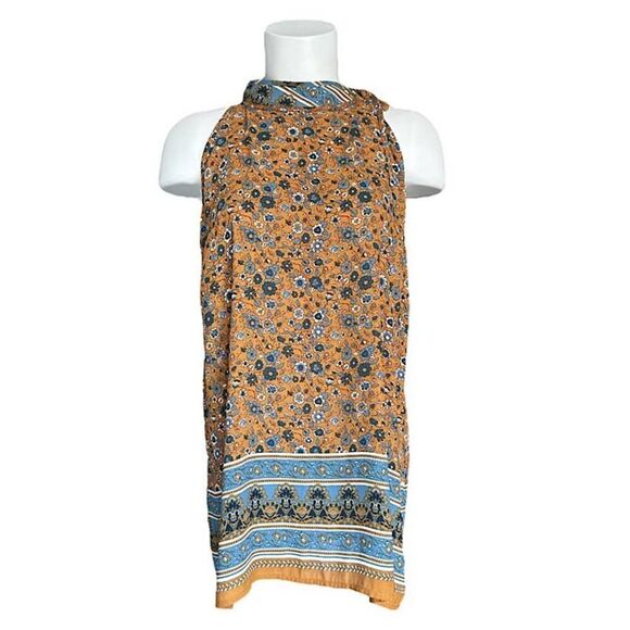 41 Hawthorn Sleeveless Tunic Top Side Tie Neckline Golden Dijon Floral‎ Size L - Picture 1 of 8